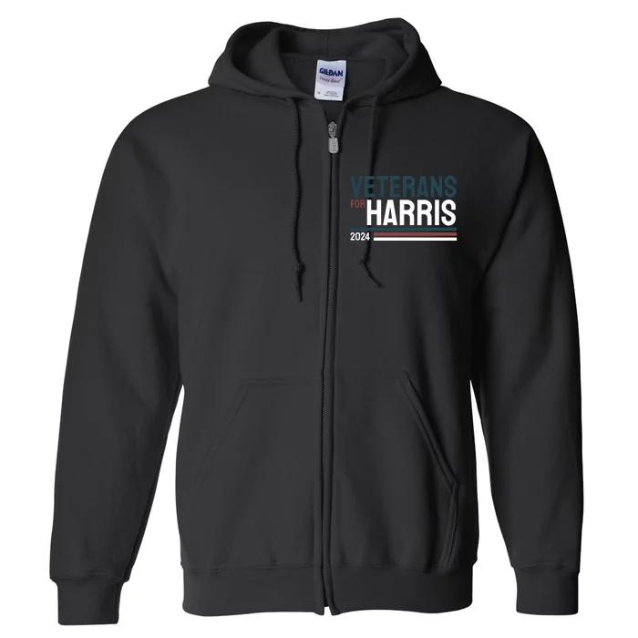 Veterans For Kamala Harris 2024 Full Zip Hoodie