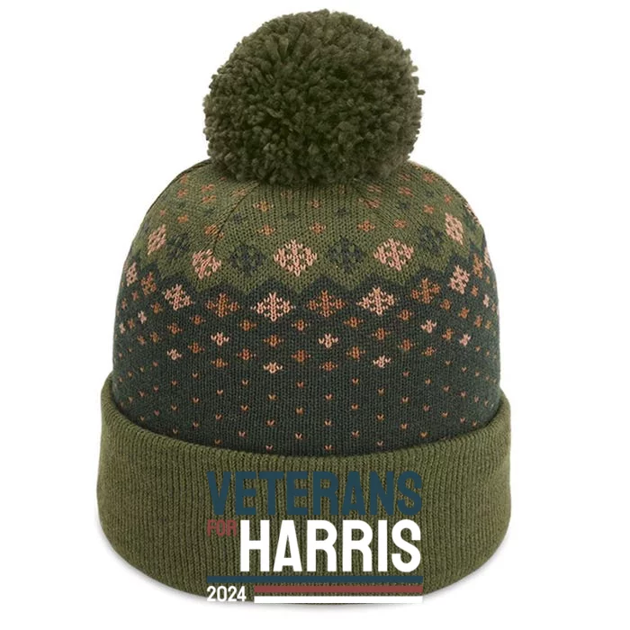 Veterans For Kamala Harris 2024 The Baniff Cuffed Pom Beanie