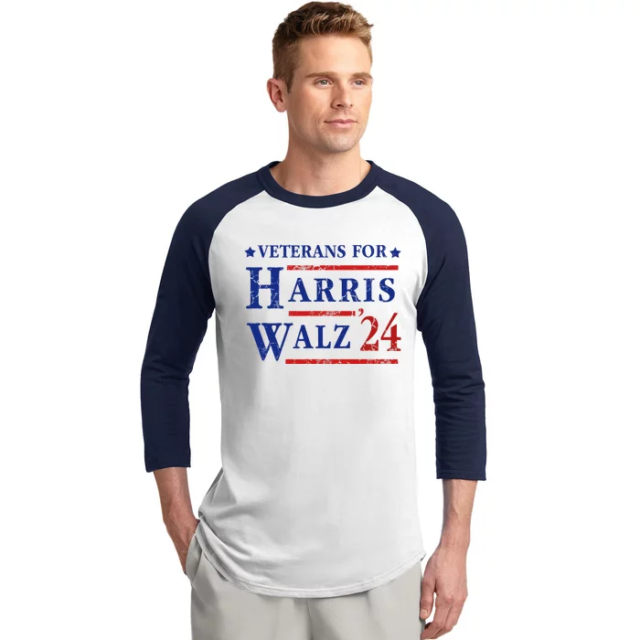 Veterans For Kamala Harris Tim Walz 2024 Election Baseball Sleeve Shirt