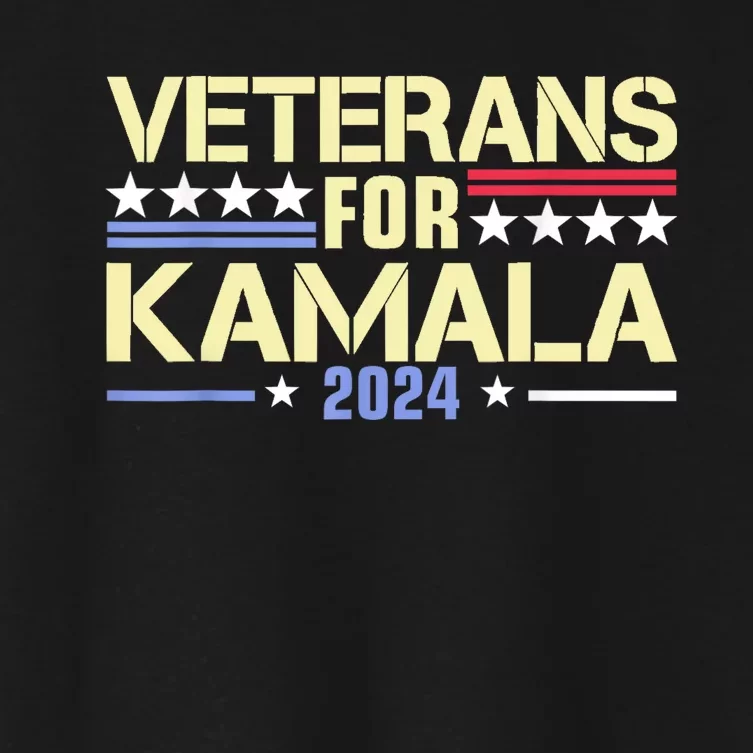 Veterans For Kamala American Flag Kamalaharris Supporter Women's Crop Top Tee