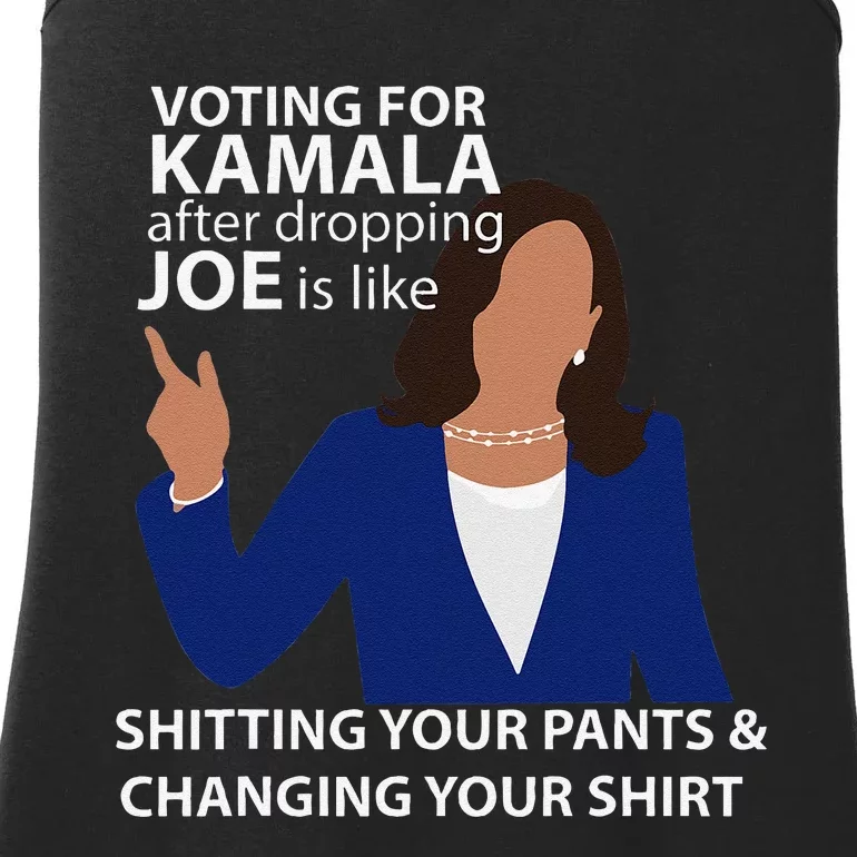 Voting For Kamala After Dropping Joe Is Like Shitting Gift Ladies Essential Tank