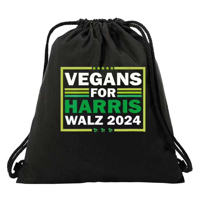 Vegans For Kamala Harris 2024 Vegan For Kamala 2024 Drawstring Bag