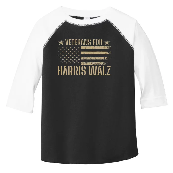 Veterans For Kamala Harris 2024 Election Usa Flag Military Toddler Fine Jersey T-Shirt