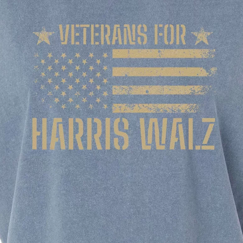 Veterans For Kamala Harris 2024 Election Usa Flag Military Garment-Dyed Women's Muscle Tee