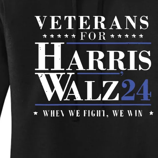 Veterans For Kamala Harris Tim Walz Waltz For President 2024 Women's Pullover Hoodie