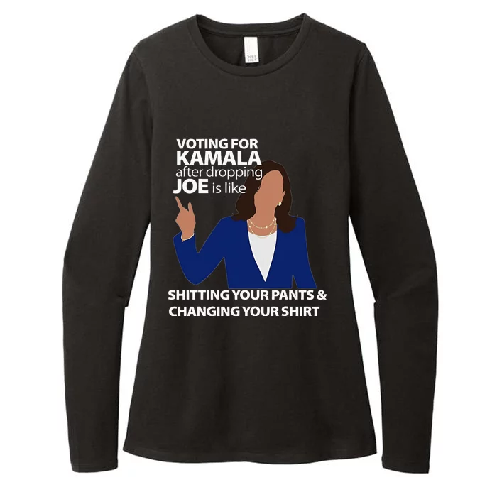 Voting For Kamala After Dropping Joe Is Like Shitting Womens CVC Long Sleeve Shirt