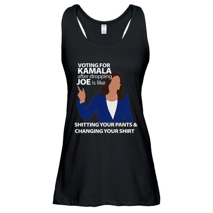 Voting For Kamala After Dropping Joe Is Like Shitting Ladies Essential Flowy Tank