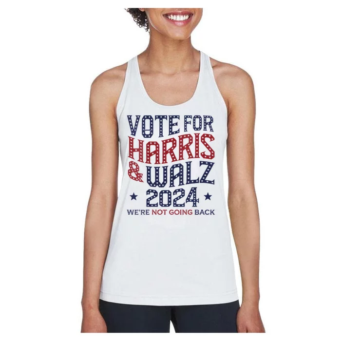 Vote For Kamala Harris And Tim Walz 2024 Election Graphic Women's Racerback Tank