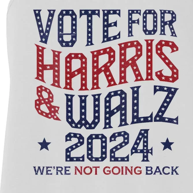 Vote For Kamala Harris And Tim Walz 2024 Election Graphic Women's Racerback Tank