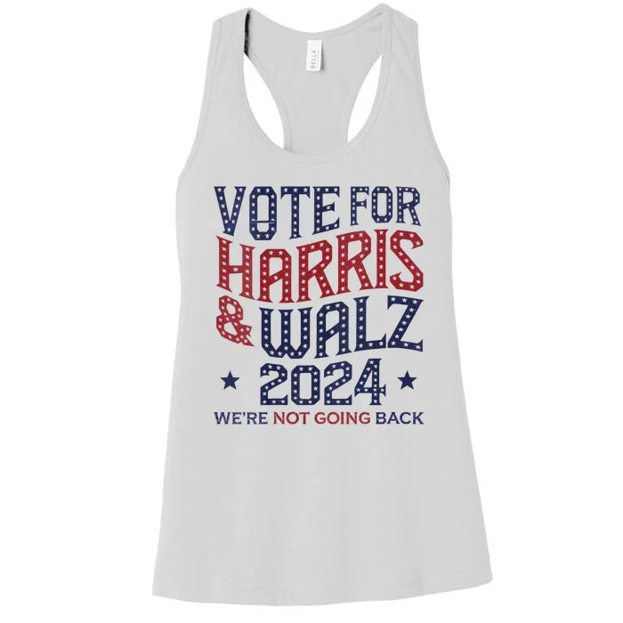 Vote For Kamala Harris And Tim Walz 2024 Election Graphic Women's Racerback Tank