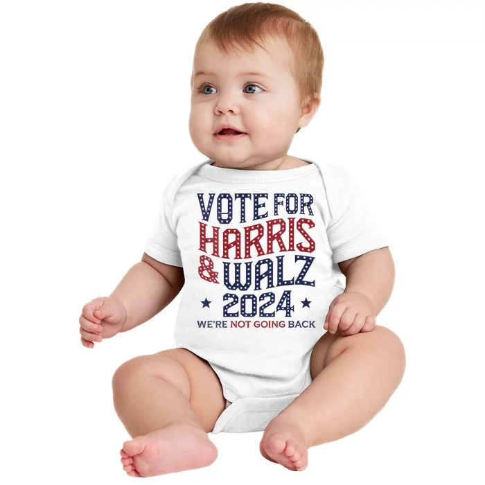 Vote For Kamala Harris And Tim Walz 2024 Election Graphic Baby Bodysuit