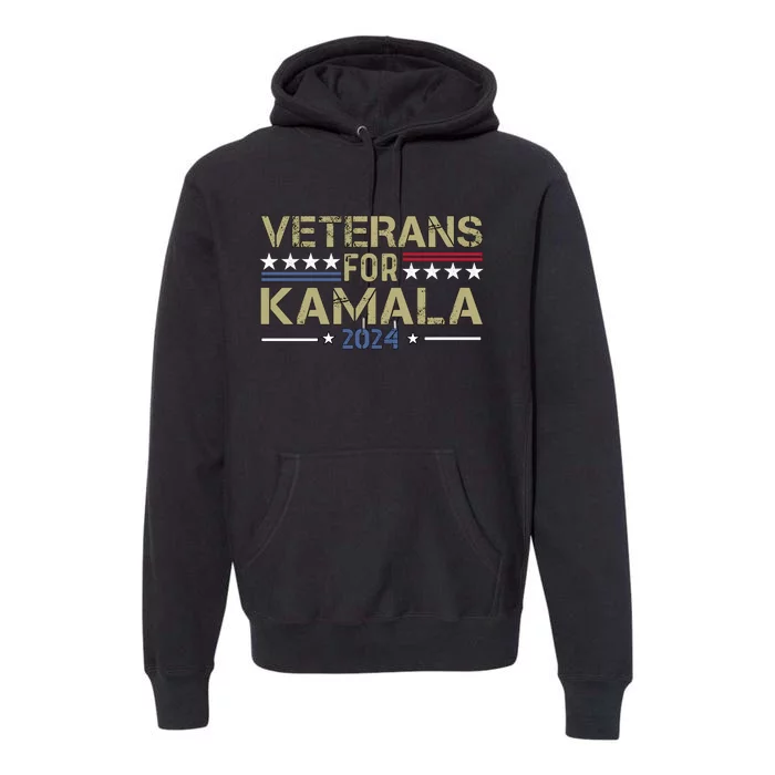 Veterans For Kamala Harris 2024 Election Premium Hoodie