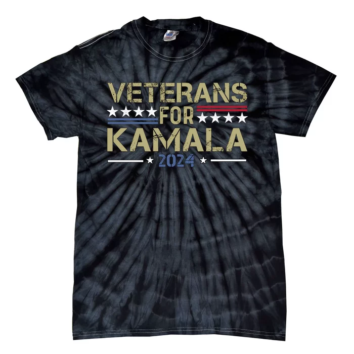 Veterans For Kamala Harris 2024 Election Tie-Dye T-Shirt