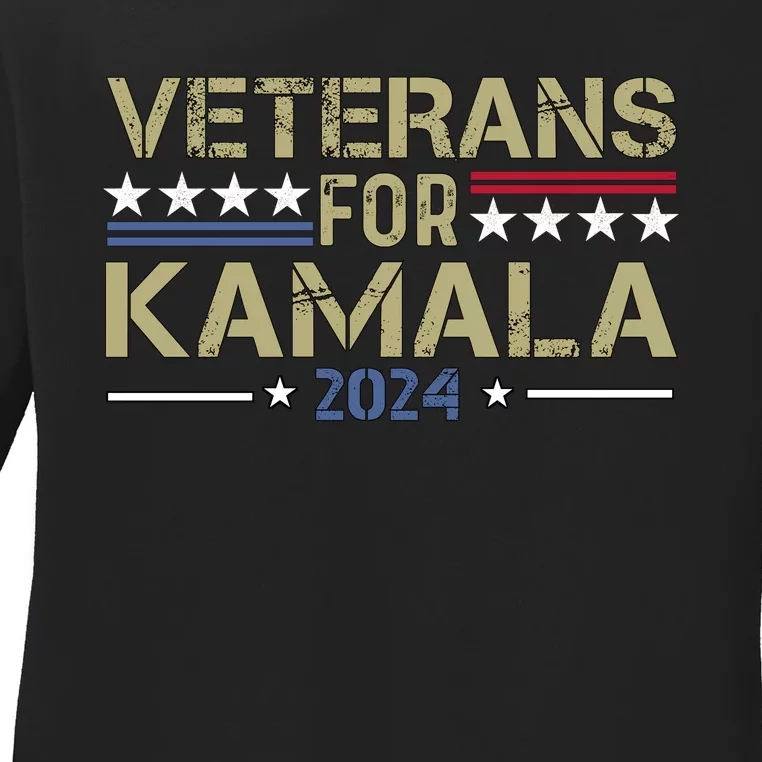 Veterans For Kamala Harris 2024 Election Ladies Long Sleeve Shirt