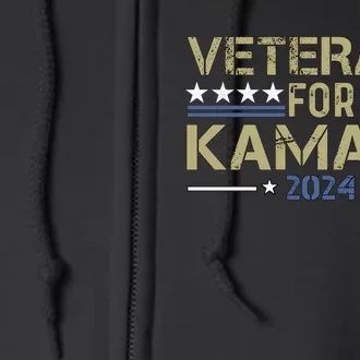 Veterans For Kamala Harris 2024 Election Full Zip Hoodie