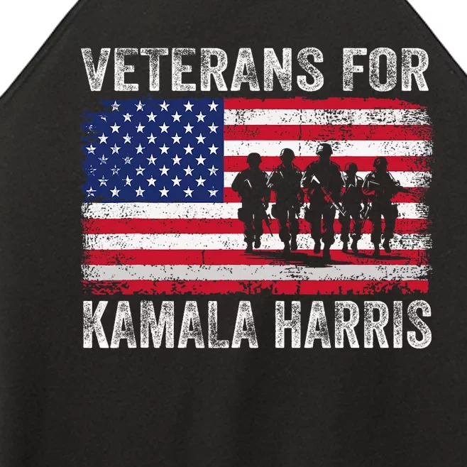 Veterans For Kamala Harris 2024 Election Usa Flag Military Women’s Perfect Tri Rocker Tank