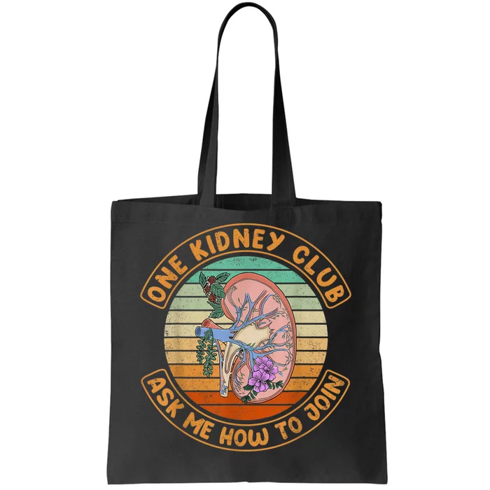 Vintage Funny Kidney Transplant One Kidney Club Tote Bag