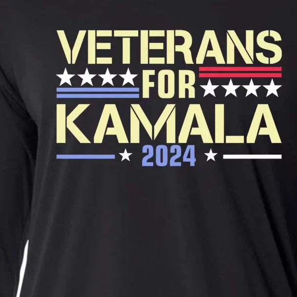 Veterans For Kamala American Flag Kamala Harris Supporter Cooling Performance Long Sleeve Crew