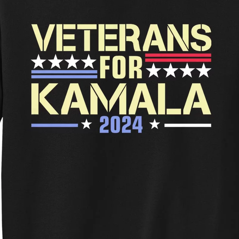 Veterans For Kamala American Flag Kamala Harris Supporter Tall Sweatshirt