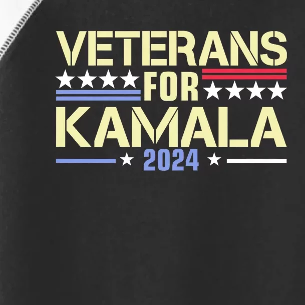 Veterans For Kamala American Flag Kamala Harris Supporter Toddler Fine Jersey T-Shirt