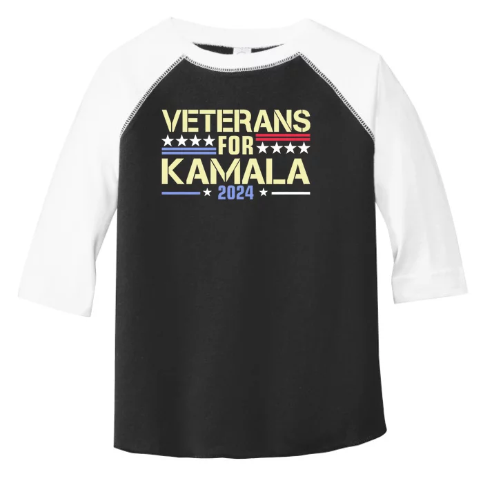 Veterans For Kamala American Flag Kamala Harris Supporter Toddler Fine Jersey T-Shirt