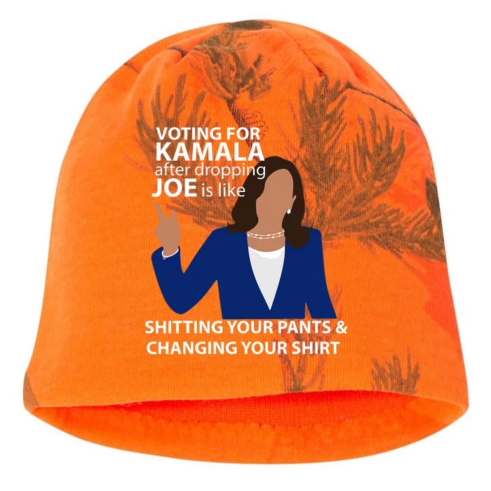 Voting For Kamala After Dropping Joe Is Like Shitting Kati - Camo Knit Beanie