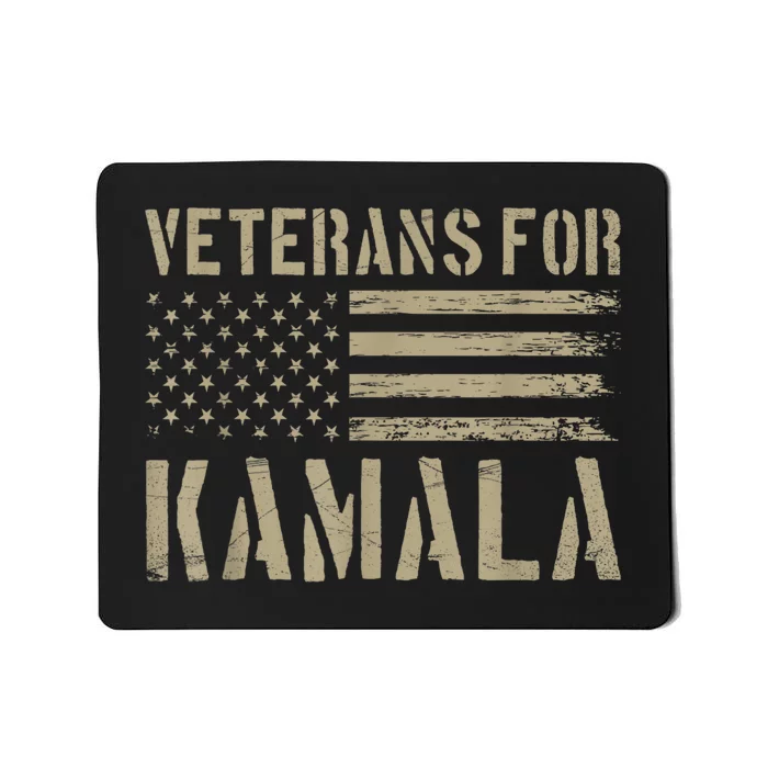 Veterans For Kamala Harris 2024 Election Usa Flag Military Mousepad