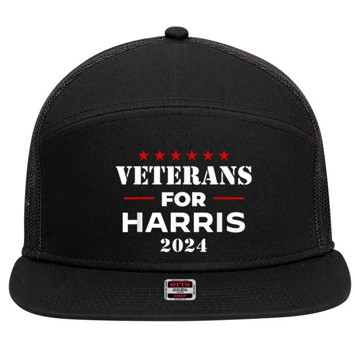 Veterans For Kamala Harris 2024 Election 7 Panel Mesh Trucker Snapback Hat