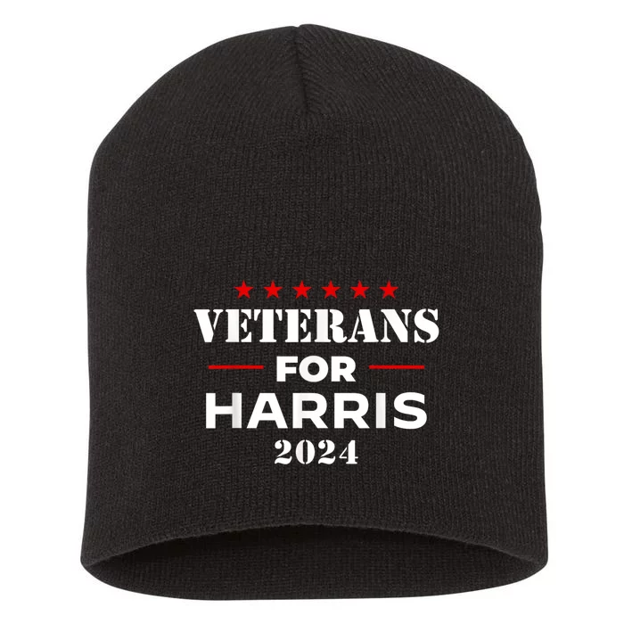 Veterans For Kamala Harris 2024 Election Short Acrylic Beanie