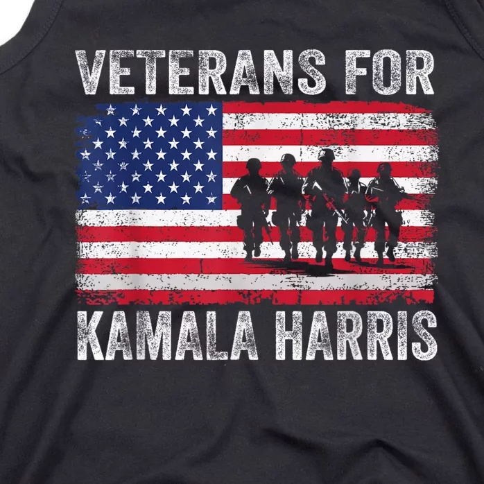 Veterans For Kamala Harris 2024 Election Usa Flag Military Tank Top