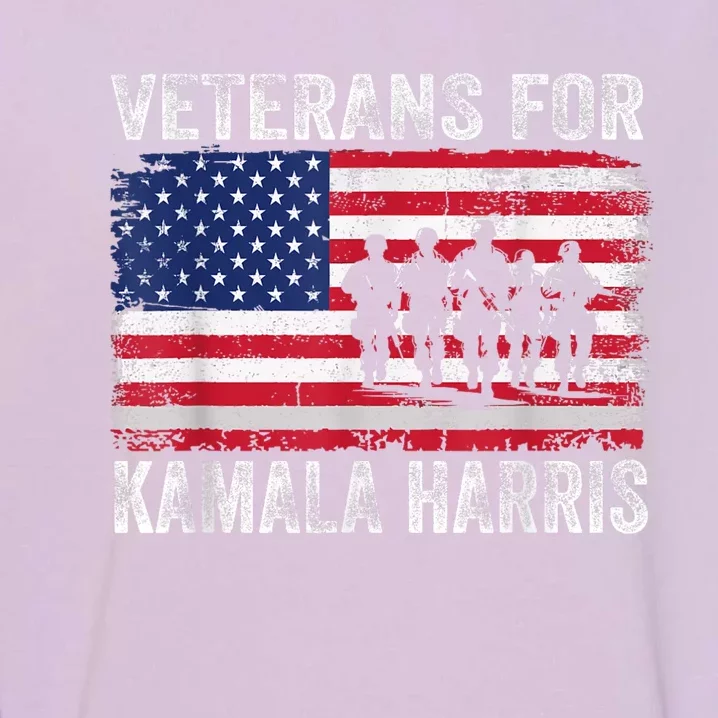 Veterans For Kamala Harris 2024 Election Usa Flag Military Garment-Dyed Sweatshirt