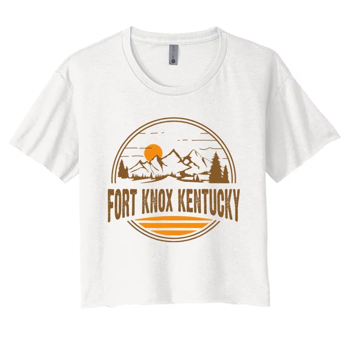 Vintage Fort Knox Kentucky Mountain Hiking Souvenir Women's Crop Top Tee