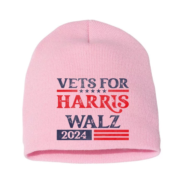 Vets For Kamala Harris Tim Walz Veterans For Harris Short Acrylic Beanie