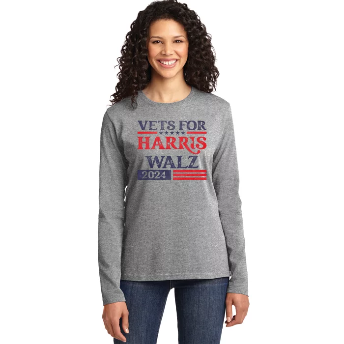 Vets For Kamala Harris Tim Walz Veterans For Harris Ladies Long Sleeve Shirt