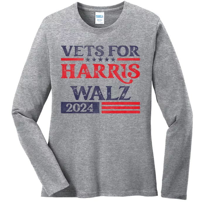 Vets For Kamala Harris Tim Walz Veterans For Harris Ladies Long Sleeve Shirt