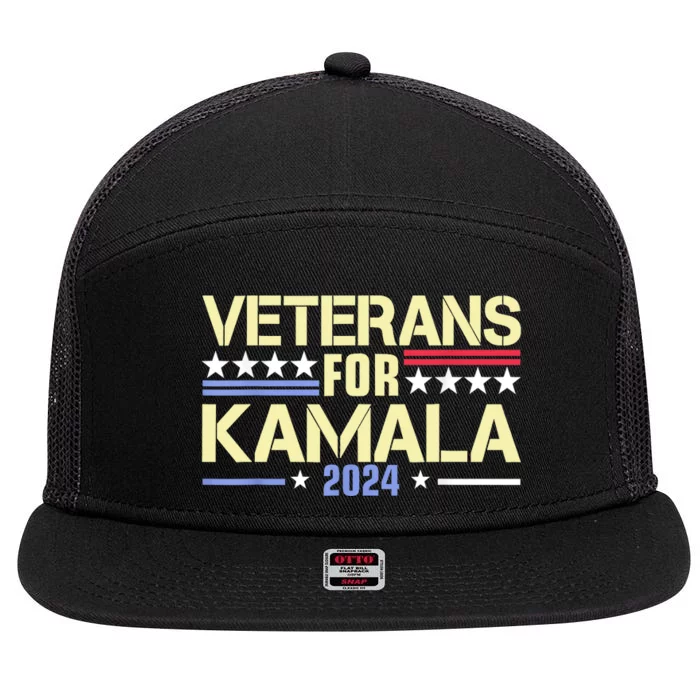 Veterans For Kamala Harris Supporter American Flag Gift 7 Panel Mesh Trucker Snapback Hat