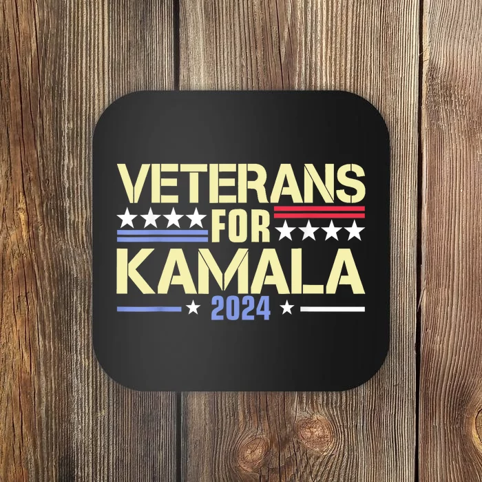 Veterans For Kamala Harris Supporter American Flag Gift Coaster