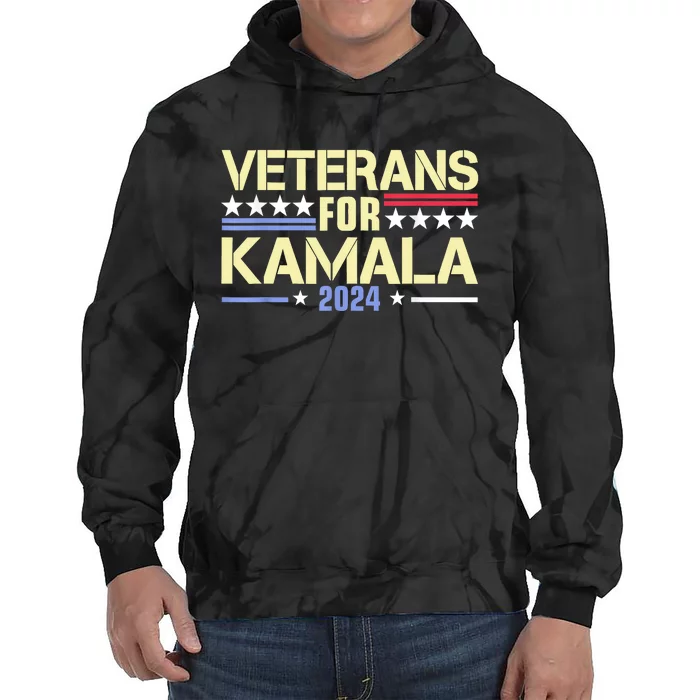 Veterans For Kamala Harris Supporter American Flag Gift Tie Dye Hoodie