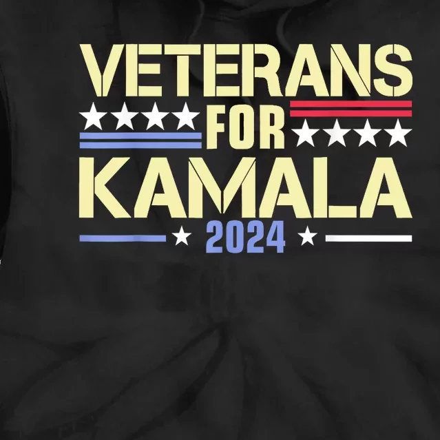 Veterans For Kamala Harris Supporter American Flag Gift Tie Dye Hoodie