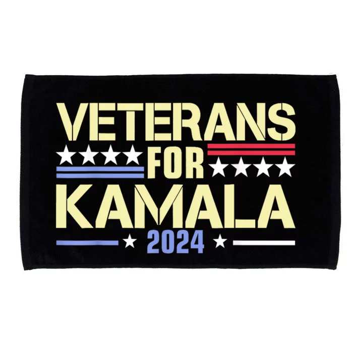 Veterans For Kamala Harris Supporter American Flag Gift Microfiber Hand Towel