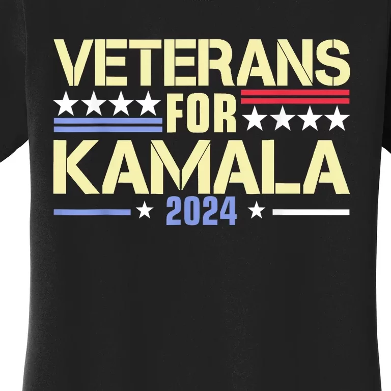 Veterans For Kamala Harris Supporter American Flag Gift Women's T-Shirt