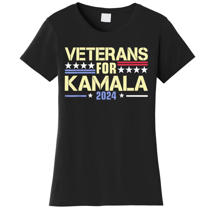 Veterans For Kamala Harris Supporter American Flag Gift Women's T-Shirt