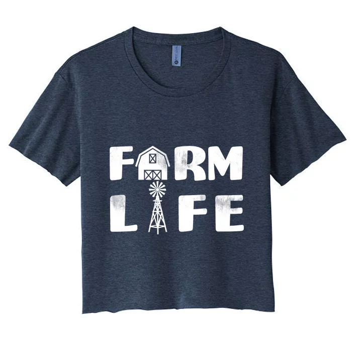 Vintage Farm Life, Man I Love Farming Women's Crop Top Tee