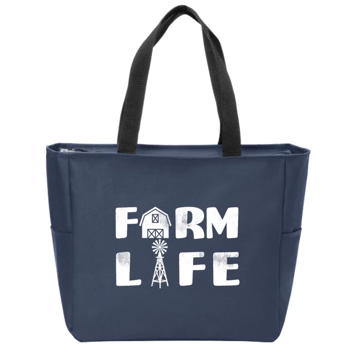 Vintage Farm Life, Man I Love Farming Zip Tote Bag