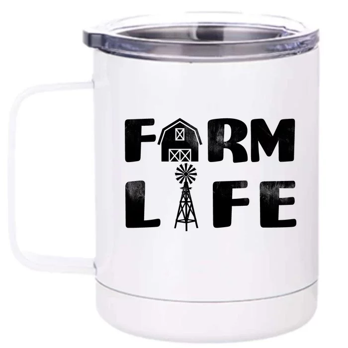 Vintage Farm Life, Man I Love Farming Front & Back 12oz Stainless Steel Tumbler Cup