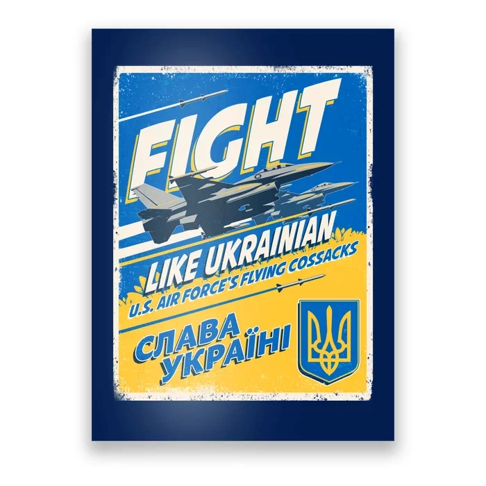 Vintage FIGHT Like Ukrainian US AIR Force's Flying Cossacks Poster Poster