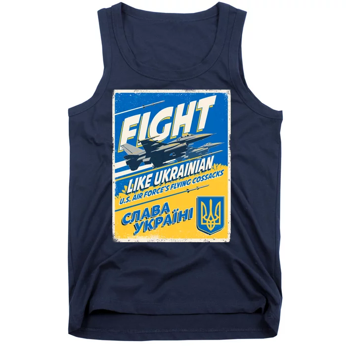 Vintage FIGHT Like Ukrainian US AIR Force's Flying Cossacks Poster Tank Top