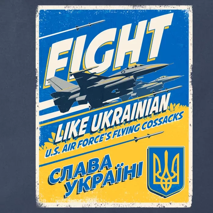 Vintage FIGHT Like Ukrainian US AIR Force's Flying Cossacks Poster Zip Tote Bag