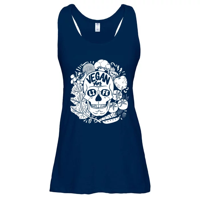 Vegan For Life Skull Vegan Clothing Ladies Essential Flowy Tank