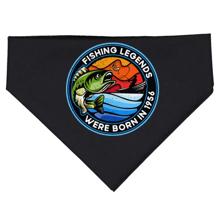 Vintage Fishing Legends Were Born In 1956 Birthday USA-Made Doggie Bandana